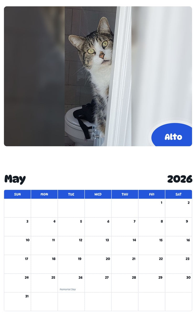 2026 - 2027 Alto - Pawidols Pet Calendar