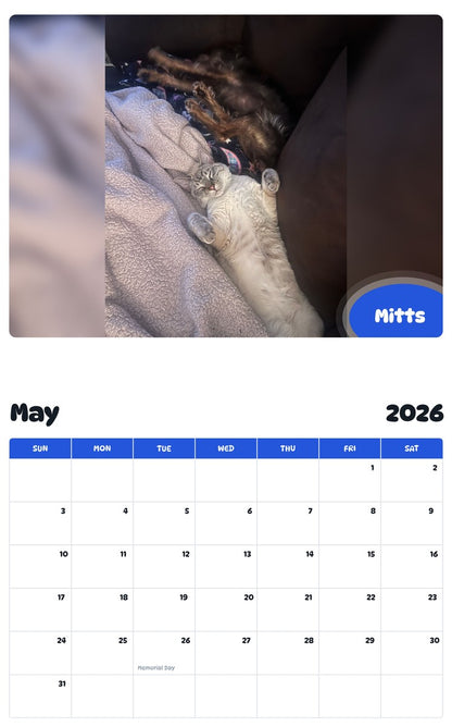 2026 - 2027 Mitts - Pawidols Pet Calendar