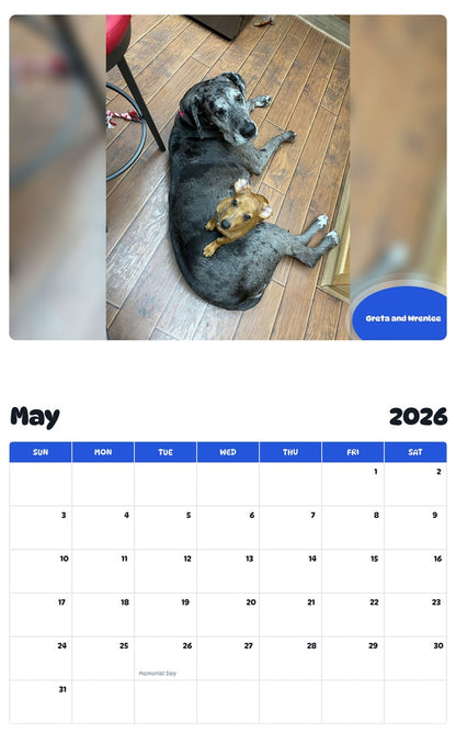2026 - 2027 Greta and Wrenlee - Pawidols Pet Calendar
