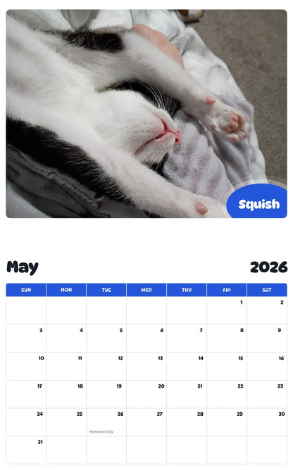 2026 - 2027 Squish - Pawidols Pet Calendar