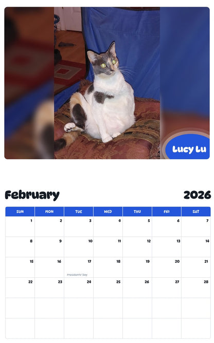 October 2025 - September 2026 Lucy Lu - Pawidols Pet Calendar