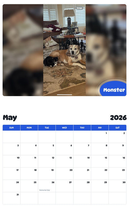 2026 - 2027 Monster - Pawidols Pet Calendar