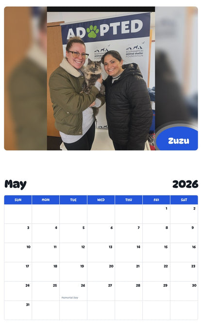 2026 - 2027 Zuzu - Pawidols Pet Calendar