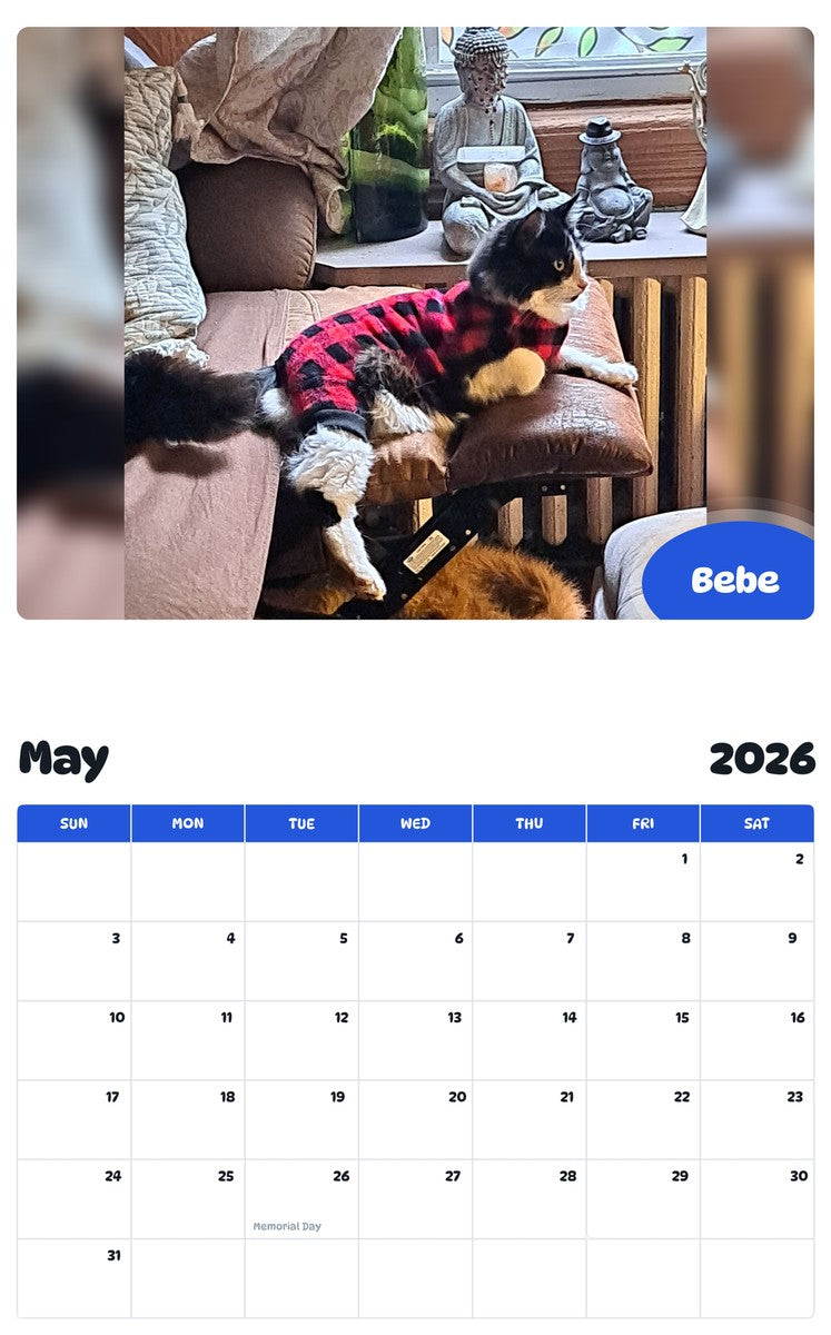 2026 - 2027 Bebe - Pawidols Pet Calendar