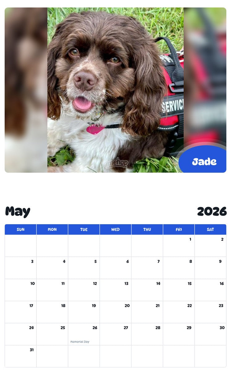 2026 - 2027 Jade - Pawidols Pet Calendar