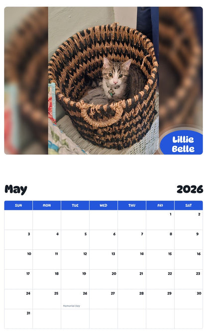 2026 - 2027 Lillie Belle - Pawidols Pet Calendar