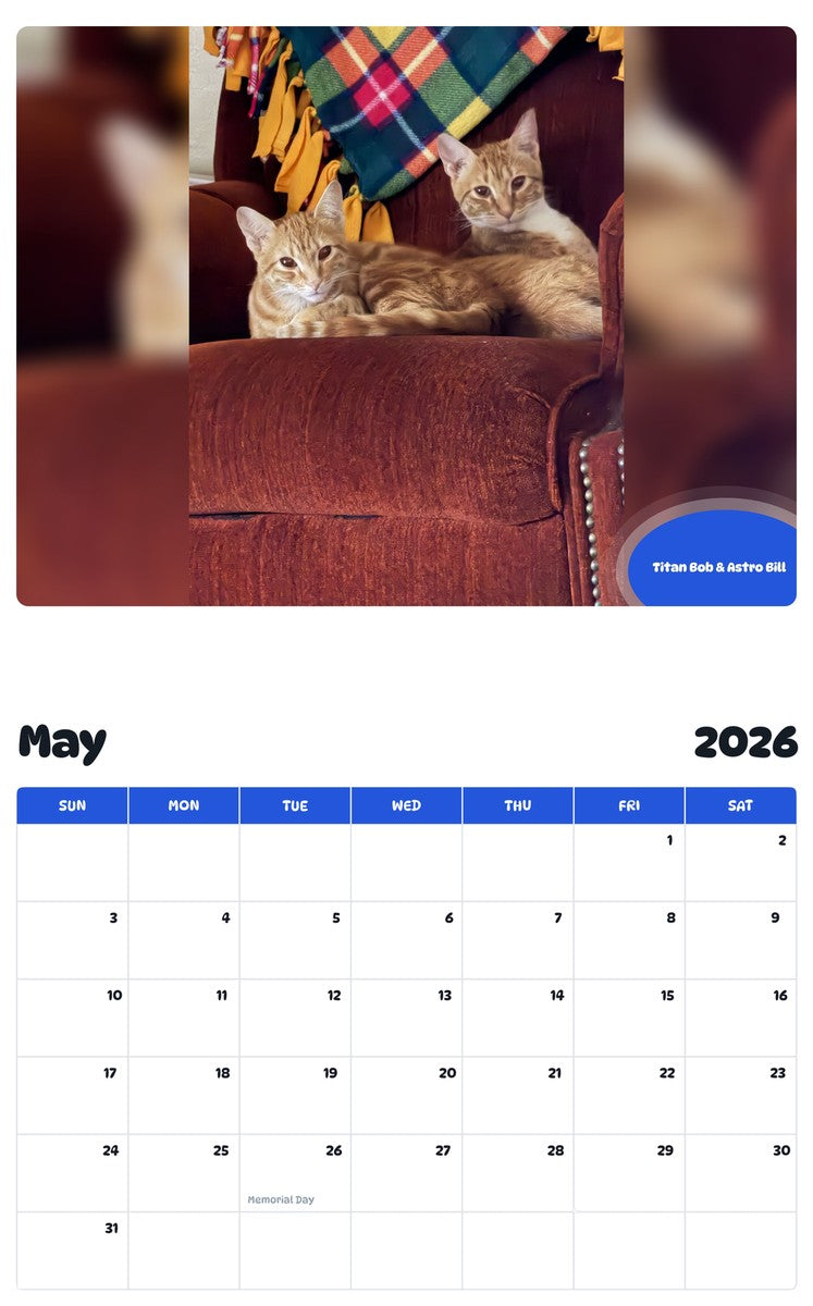 2026 - 2027 Titan Bob & Astro Bill - Pawidols Pet Calendar