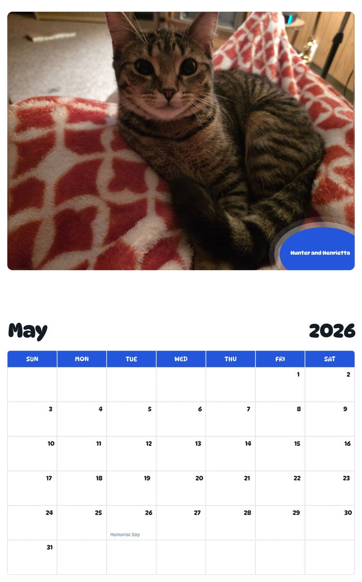 2026 - 2027 Hunter and Henrietta - Pawidols Pet Calendar