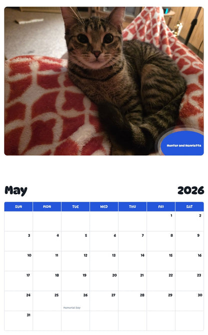 2026 - 2027 Hunter and Henrietta - Pawidols Pet Calendar