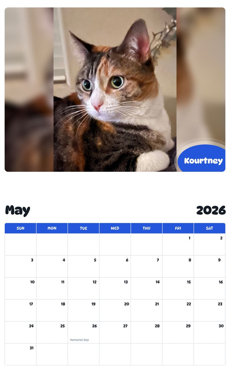 2026 - 2027 Kourtney - Pawidols Pet Calendar
