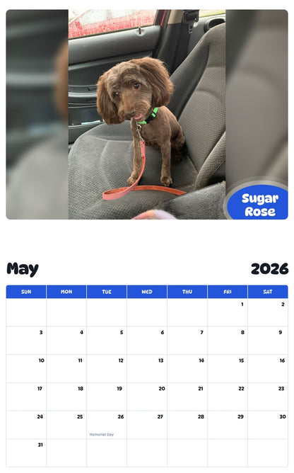 2026 - 2027 Sugar Rose - Pawidols Pet Calendar