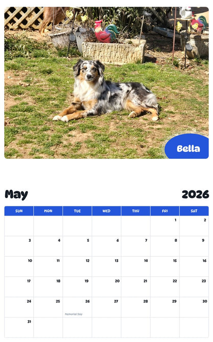 2026 - 2027 Bella - Pawidols Pet Calendar
