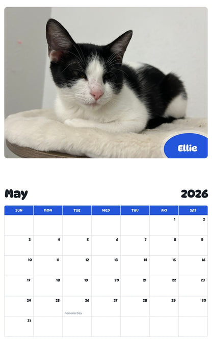 2026 - 2027 Ellie - Pawidols Pet Calendar