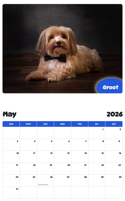 2026 - 2027 Groot - Pawidols Pet Calendar