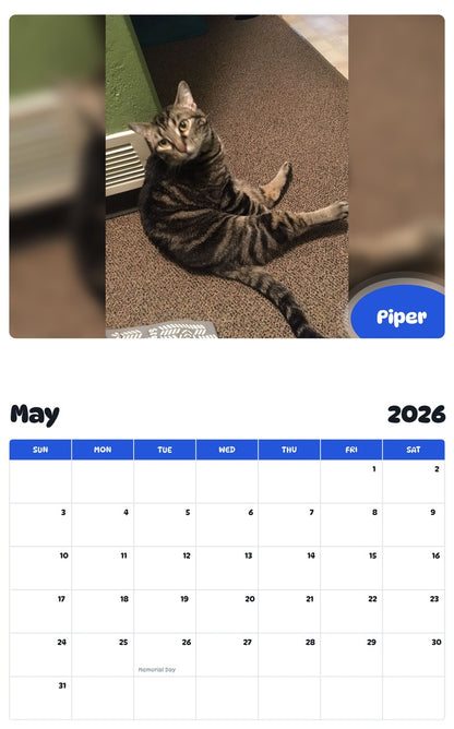 2026 - 2027 Piper - Pawidols Pet Calendar