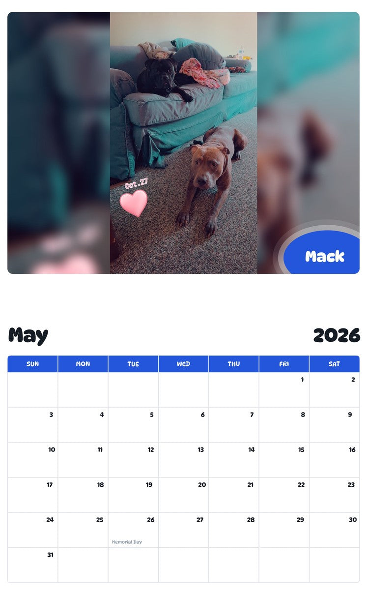 2026 - 2027 Mack - Pawidols Pet Calendar