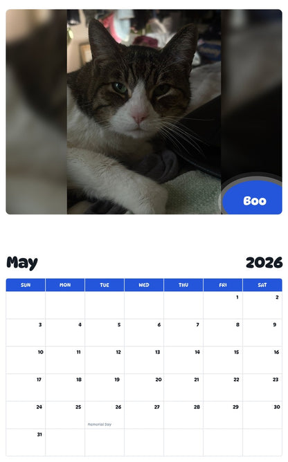 2026 - 2027 Boo - Pawidols Pet Calendar