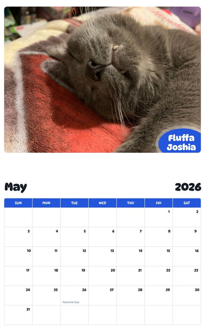 2026 - 2027 Fluffa Joshia - Pawidols Pet Calendar