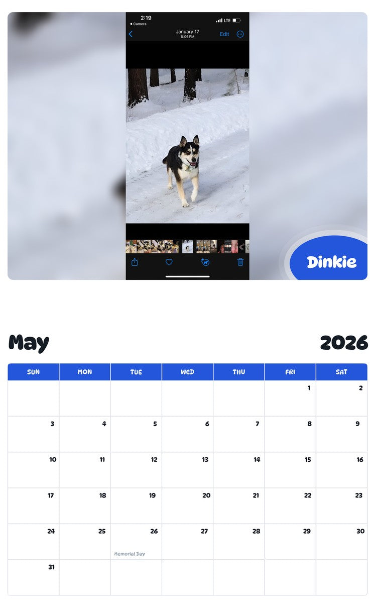 2026 - 2027 Dinkie - Pawidols Pet Calendar