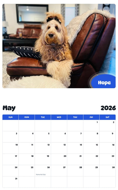 2026 - 2027 Hope - Pawidols Pet Calendar