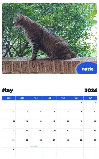 2026 - 2027 Mazie - Pawidols Pet Calendar