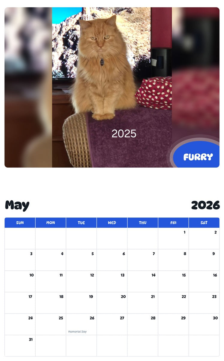 2026 - 2027 FURRY - Pawidols Pet Calendar