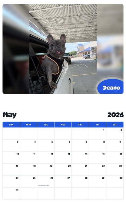 2026 - 2027 Deano - Pawidols Pet Calendar