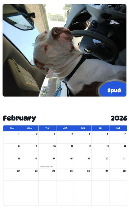 October 2025 - September 2026 Spud - Pawidols Pet Calendar