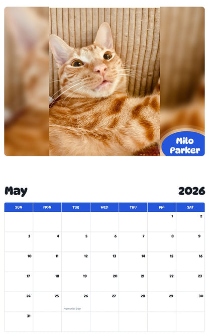 2026 - 2027 Milo Parker - Pawidols Pet Calendar