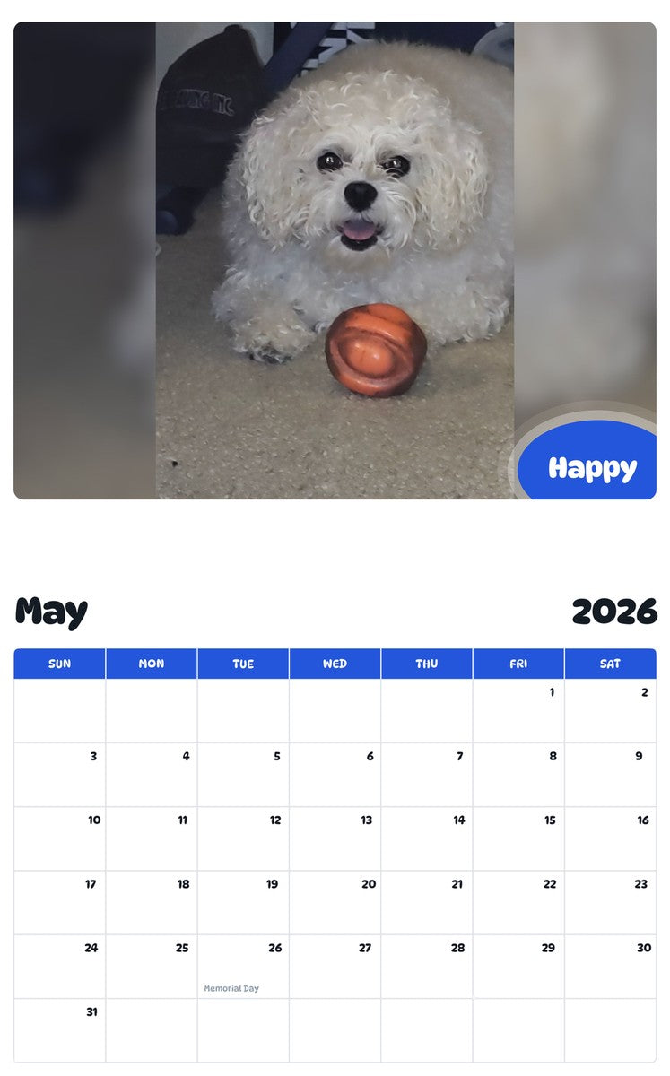 2026 - 2027 Happy - Pawidols Pet Calendar
