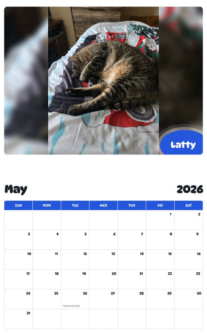 2026 - 2027 Latty - Pawidols Pet Calendar