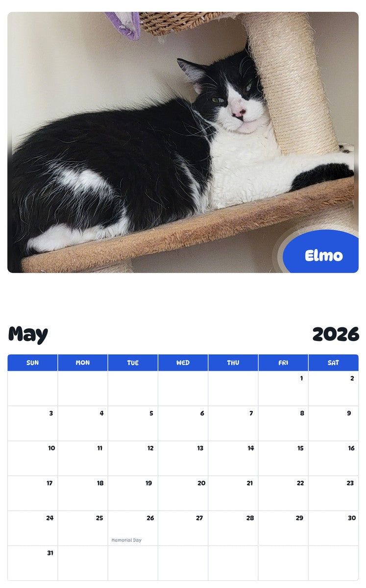 2026 - 2027 Elmo - Pawidols Pet Calendar