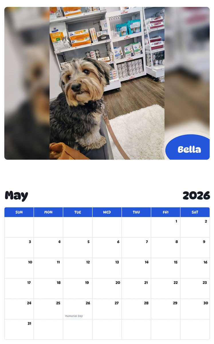 2026 - 2027 Bella - Pawidols Pet Calendar