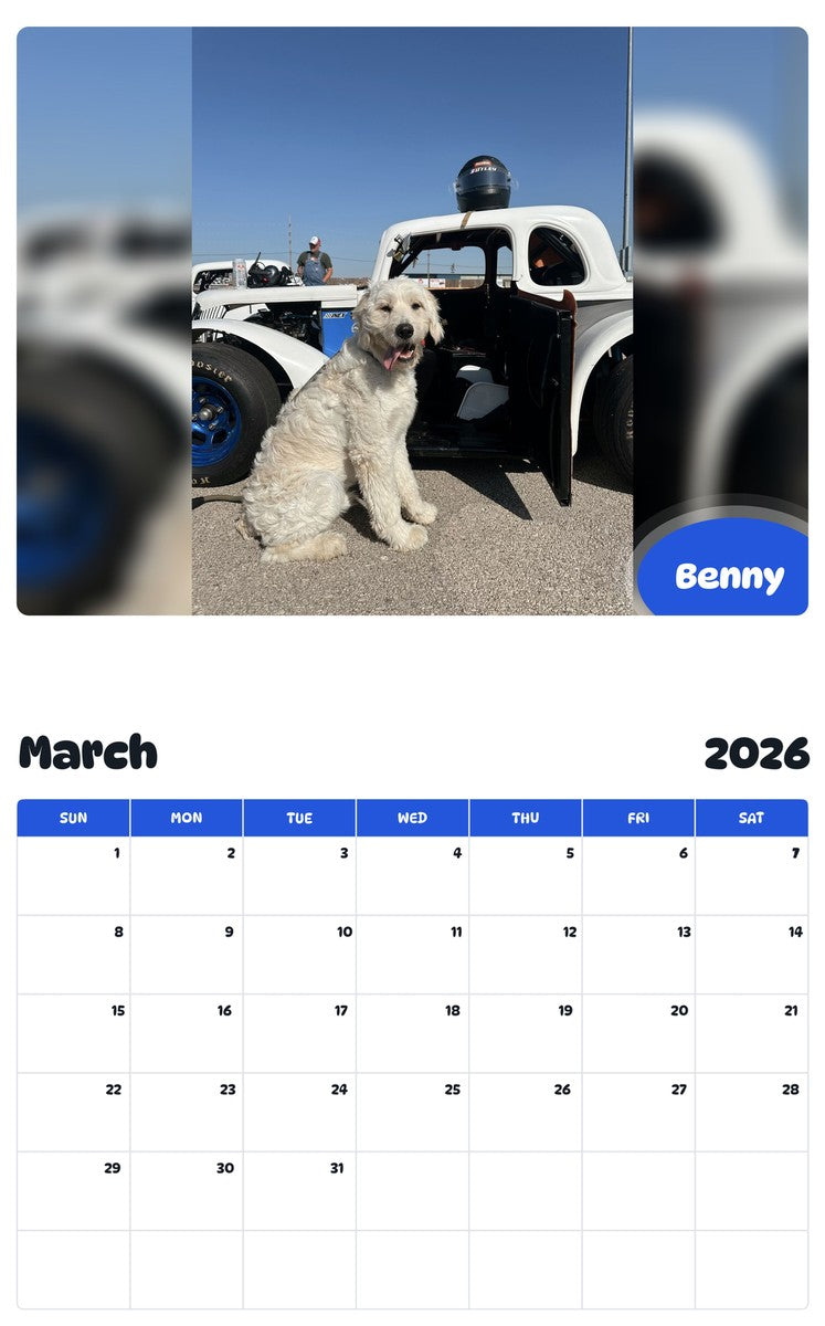 November 2025 - October 2026 Benny - Pawidols Pet Calendar