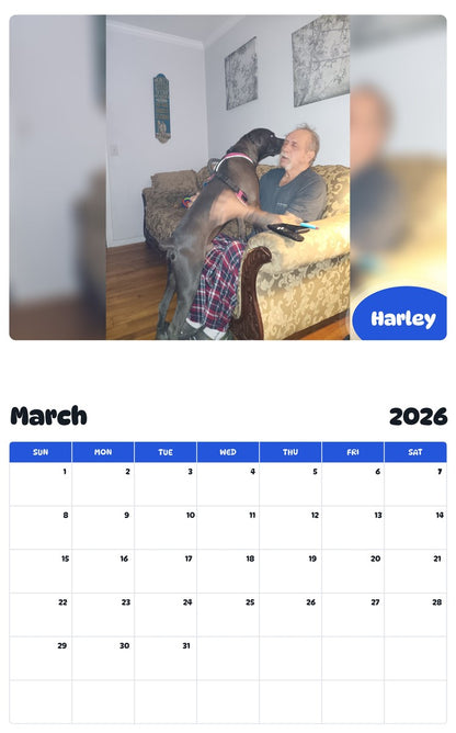 November 2025 - October 2026 Harley - Pawidols Pet Calendar