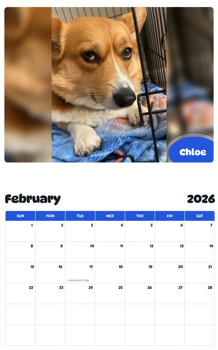 October 2025 - September 2026 Chloe - Pawidols Pet Calendar