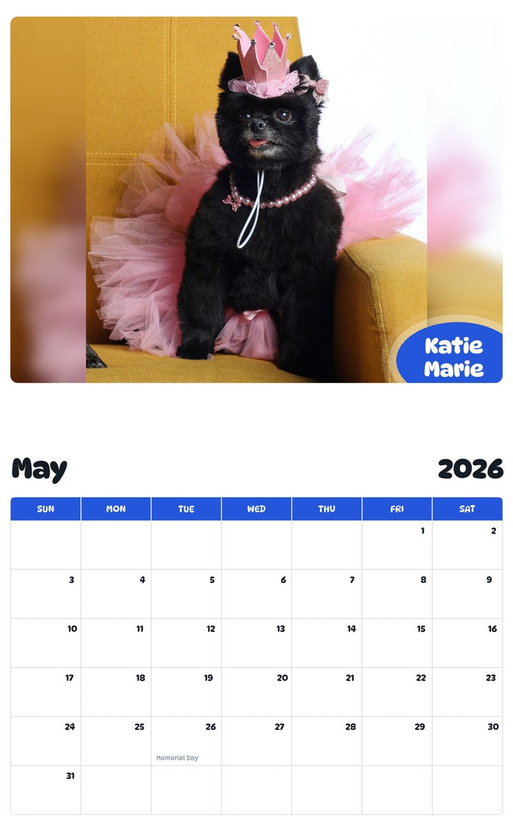 2026 - 2027 Katie Marie - Pawidols Pet Calendar