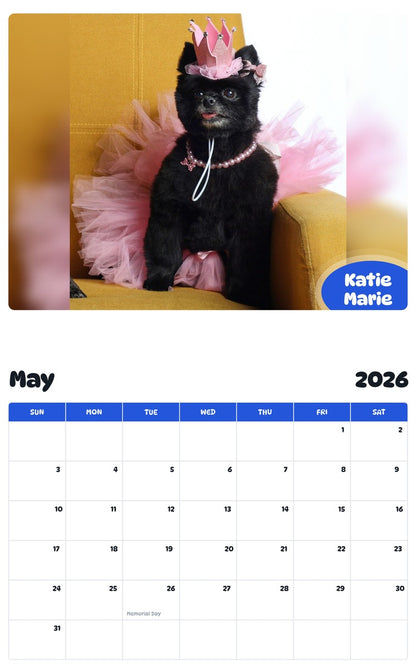 2026 - 2027 Katie Marie - Pawidols Pet Calendar