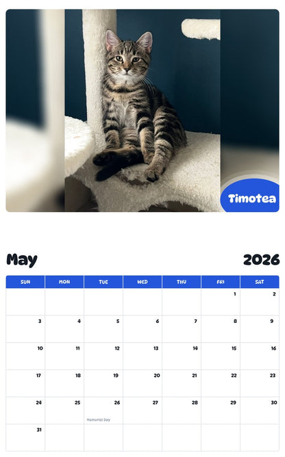 2026 - 2027 Timotea - Pawidols Pet Calendar