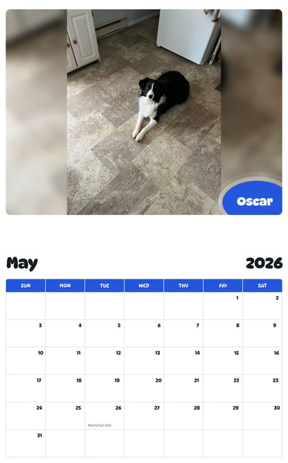 2026 - 2027 Oscar - Pawidols Pet Calendar