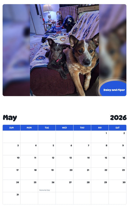 2026 - 2027 Daisy and Piper - Pawidols Pet Calendar