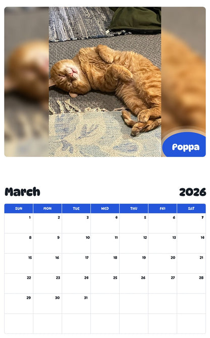 November 2025 - October 2026 Poppa - Pawidols Pet Calendar