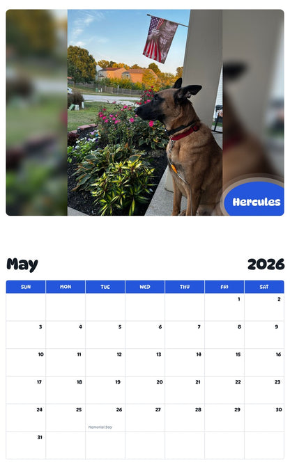 2026 - 2027 Hercules - Pawidols Pet Calendar