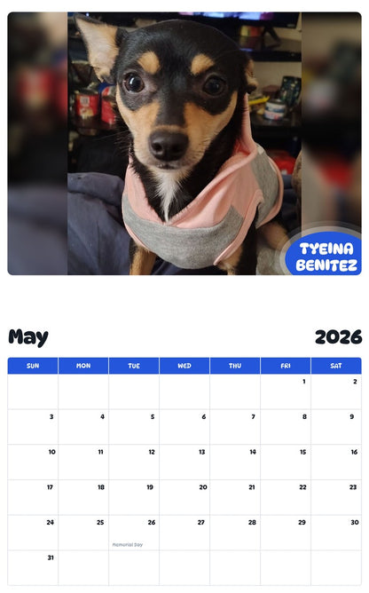 2026 - 2027 TYEINA BENITEZ - Pawidols Pet Calendar