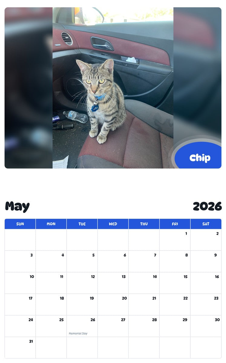 2026 - 2027 Chip - Pawidols Pet Calendar