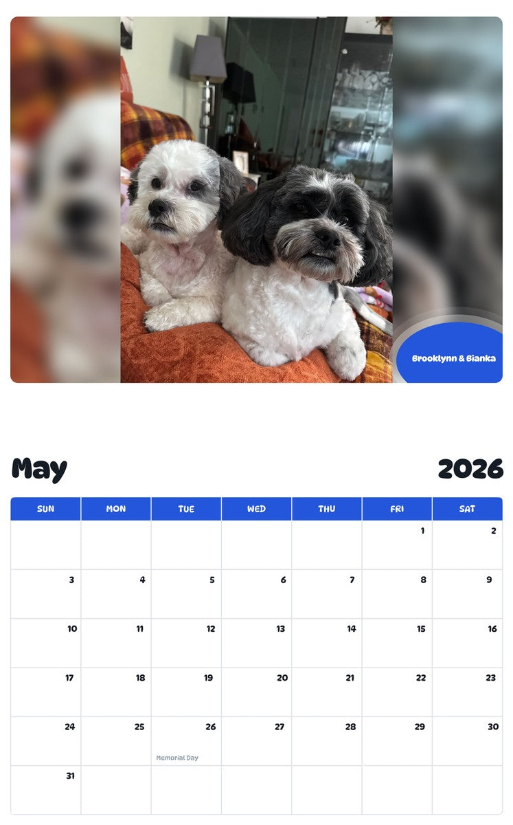 2026 - 2027 Brooklynn & Bianka - Pawidols Pet Calendar