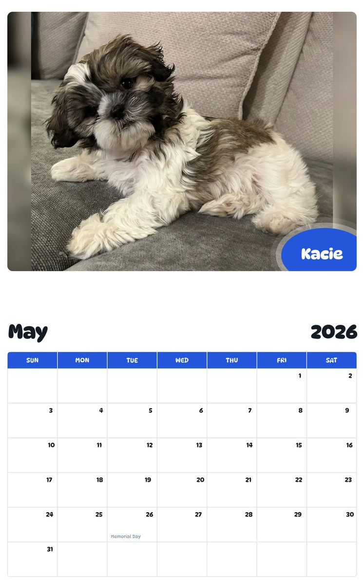 2026 - 2027 Kacie - Pawidols Pet Calendar