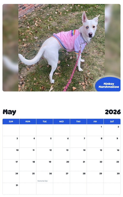 2026 - 2027 Minksy Marshmallow - Pawidols Pet Calendar