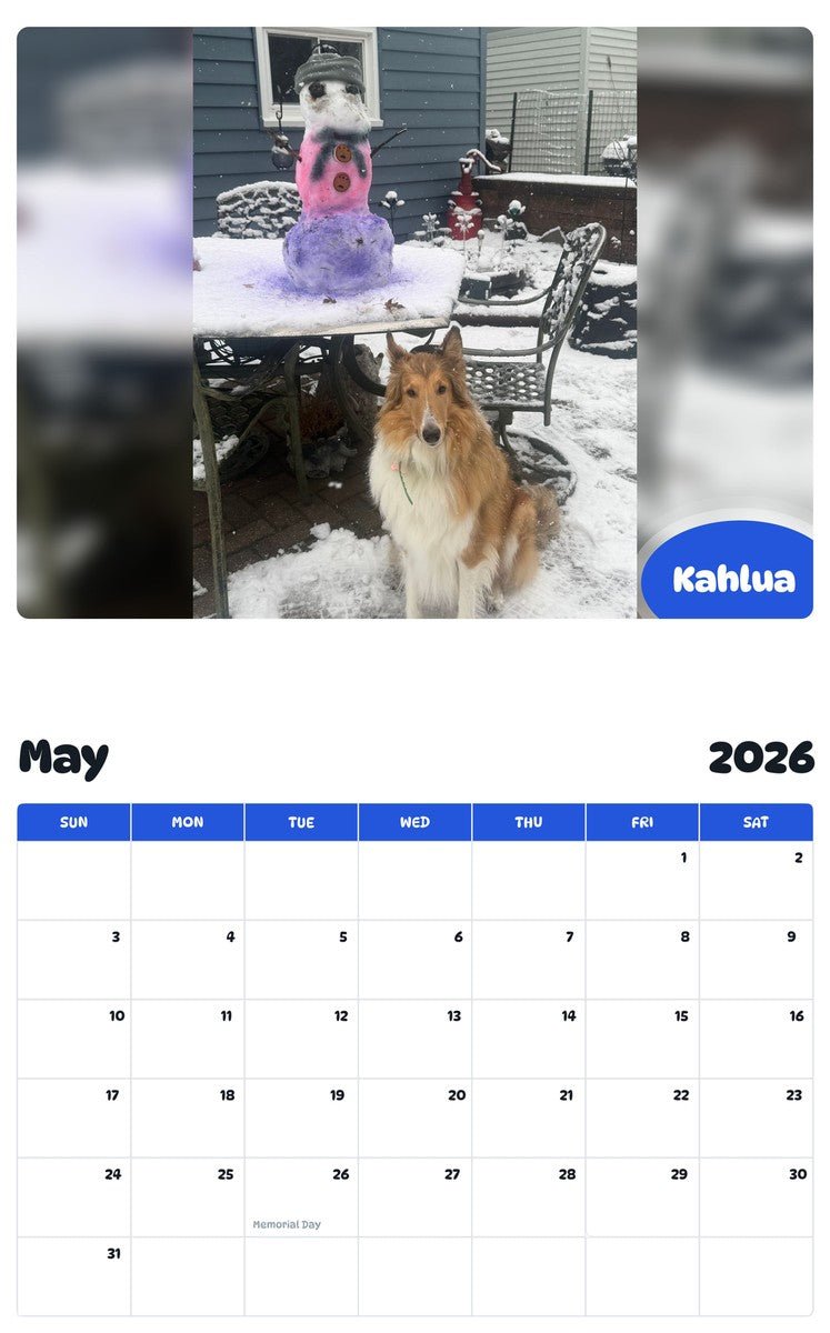 2026 - 2027 Kahlua - Pawidols Pet Calendar