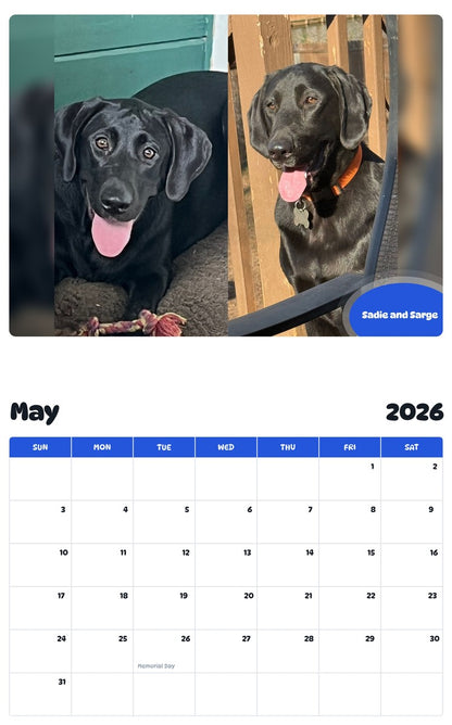 2026 - 2027 Sadie and Sarge - Pawidols Pet Calendar